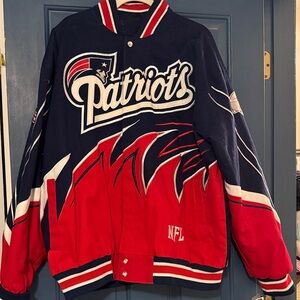 NFL Patriots Team Apparel Tag with Red and Blue Logo